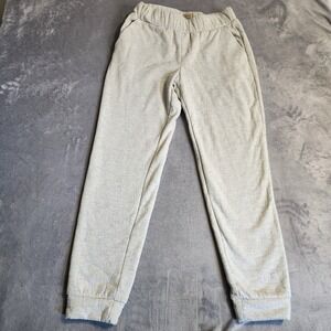 Fleece Factory Art & Motion Sherpa Lined Quilted Joggers Gray Cream Women's M